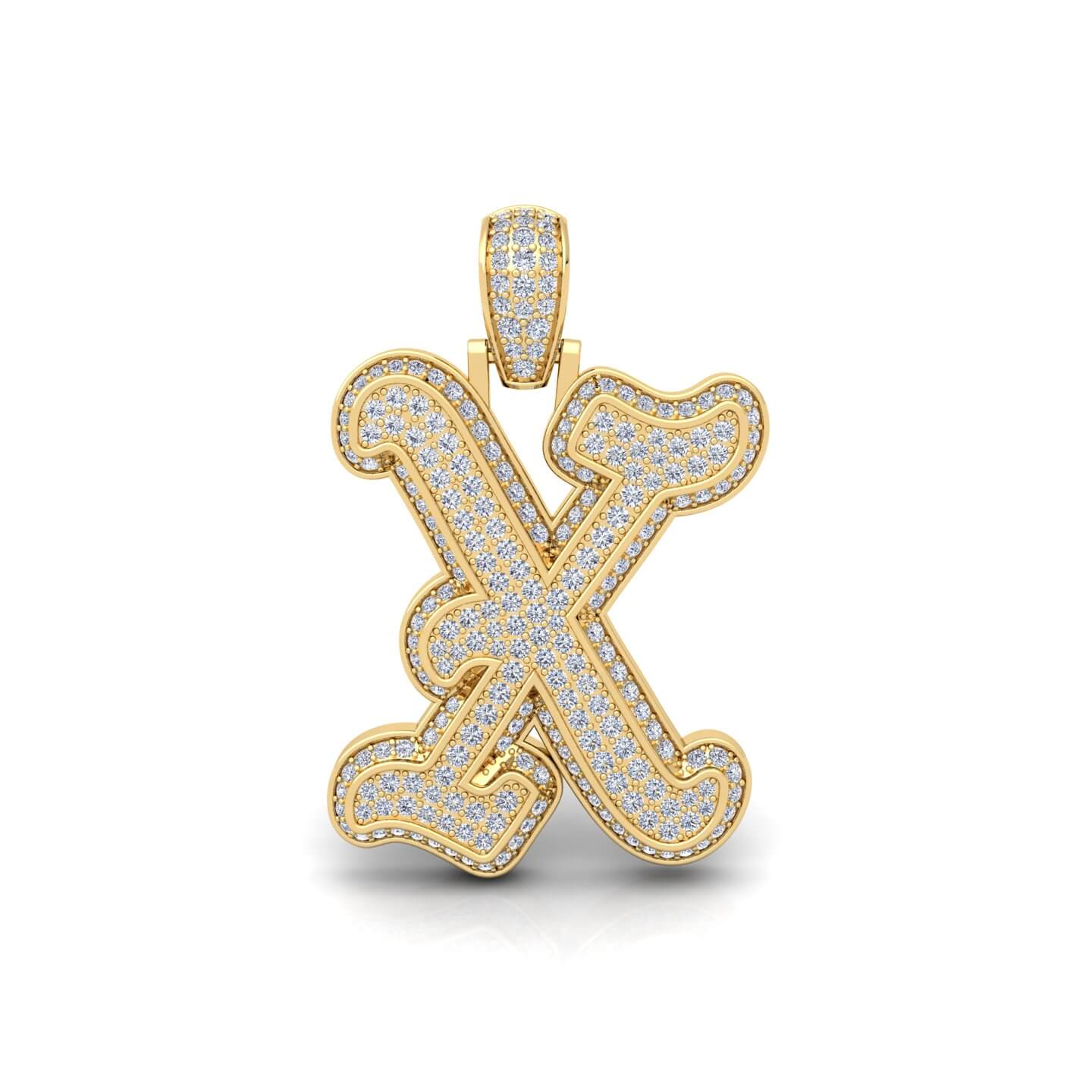 Gold Initial Pendant with Necklace