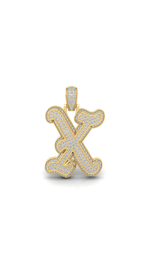 Gold Initial Pendant with Necklace