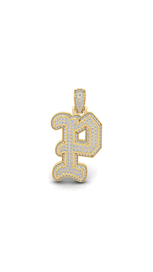 Gold Initial Pendant with Necklace