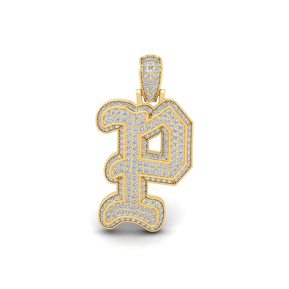 Gold Initial Pendant with Necklace