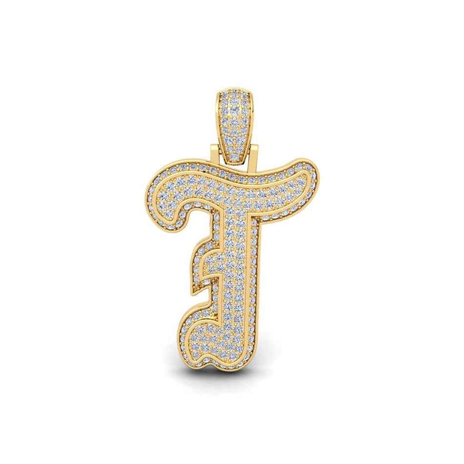 Gold Initial Pendant with Necklace