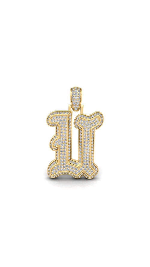 Gold Initial Pendant with Necklace
