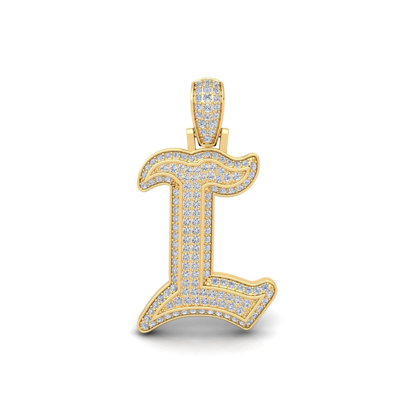 Gold Initial Pendant with Necklace