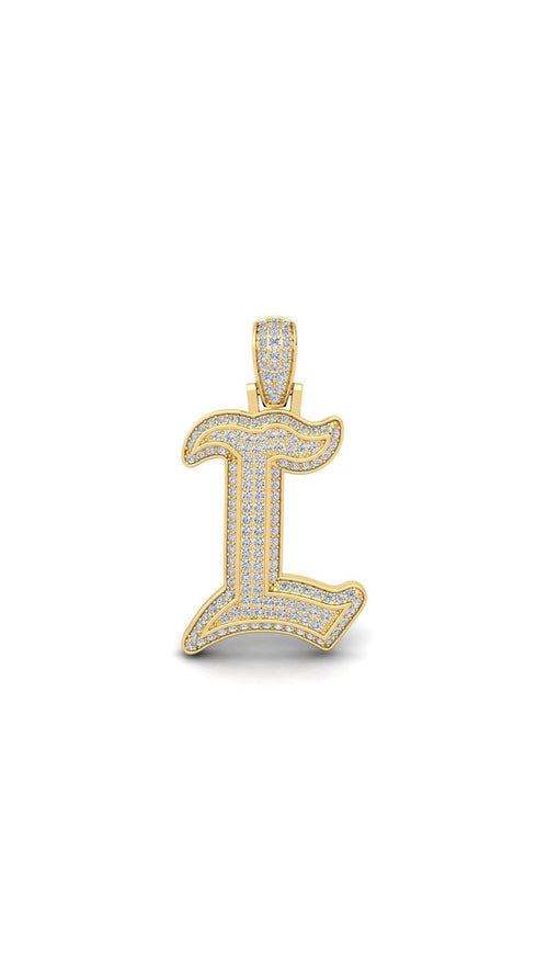 Gold Initial Pendant with Necklace