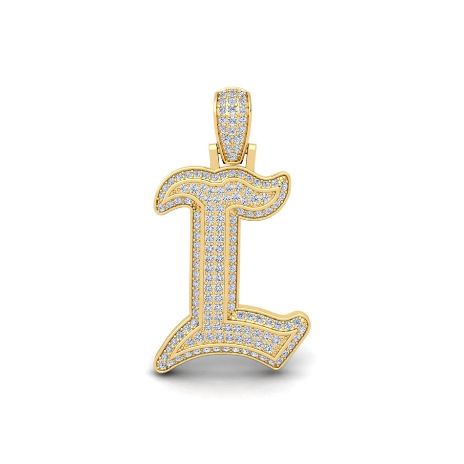 Gold Initial Pendant with Necklace