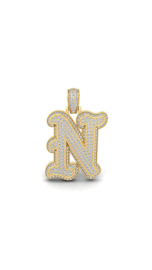 Gold Initial Pendant with Necklace