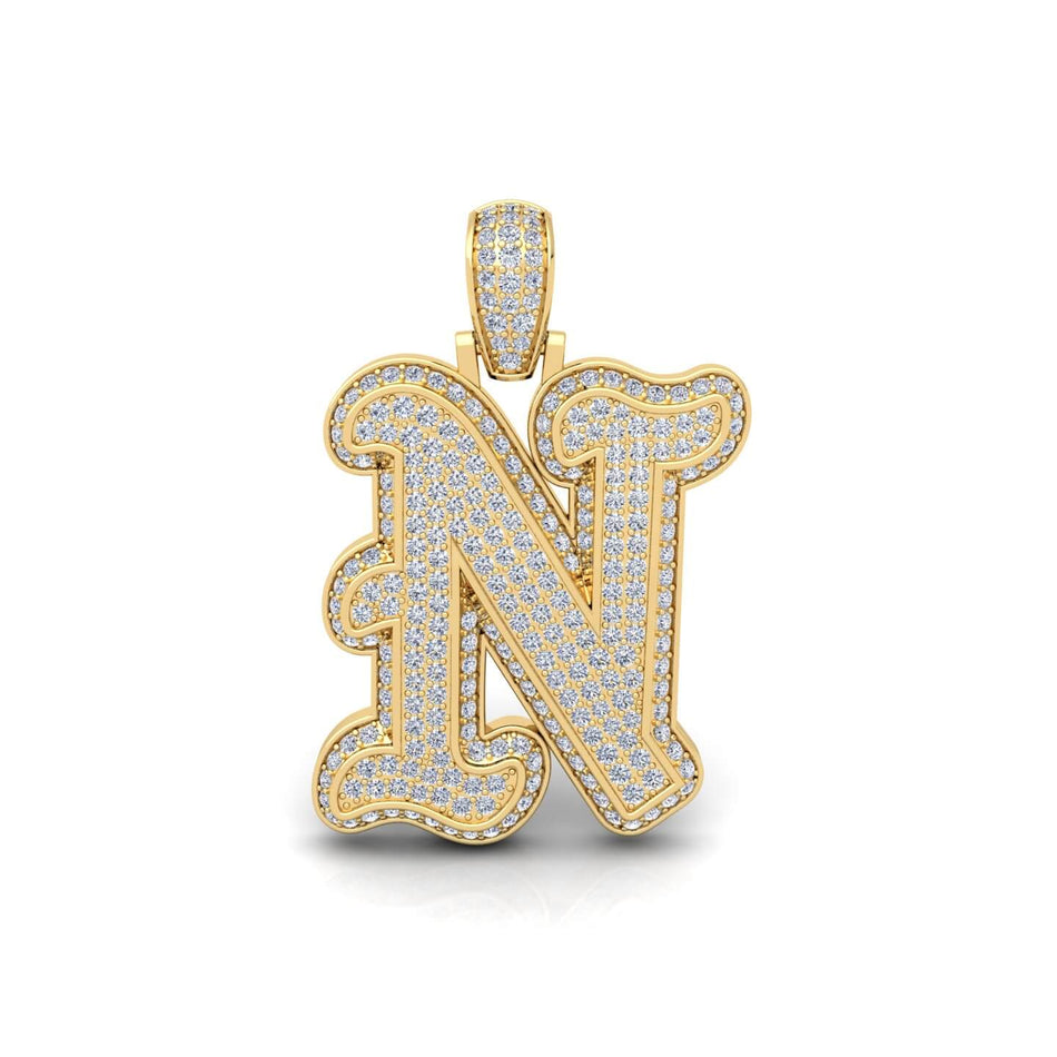 Gold Initial Pendant with Necklace