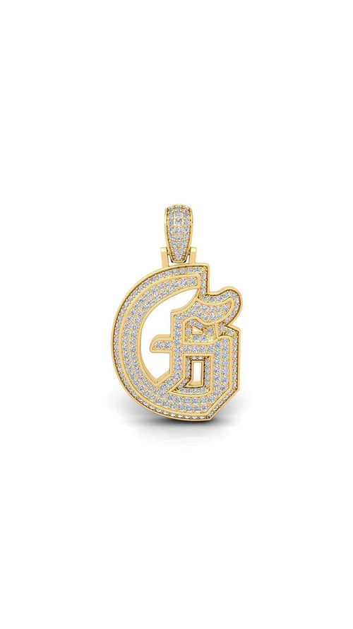 Gold Initial Pendant with Necklace