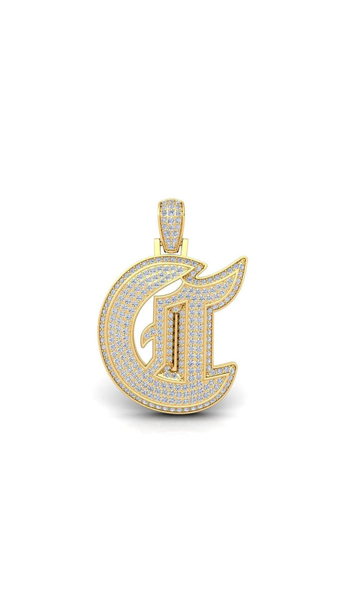 Gold Initial Pendant with Necklace