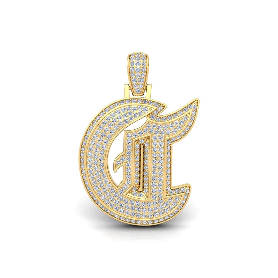 Gold Initial Pendant with Necklace