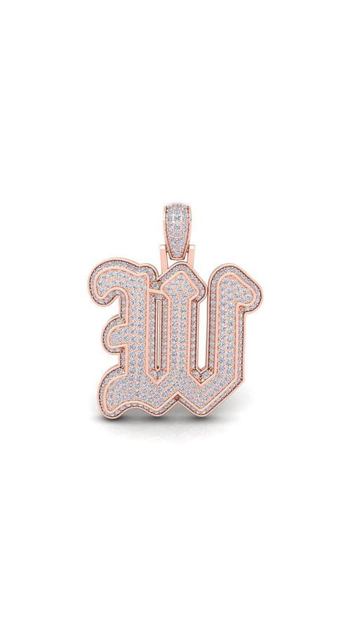 Rose Gold Initial Pendant with Necklace