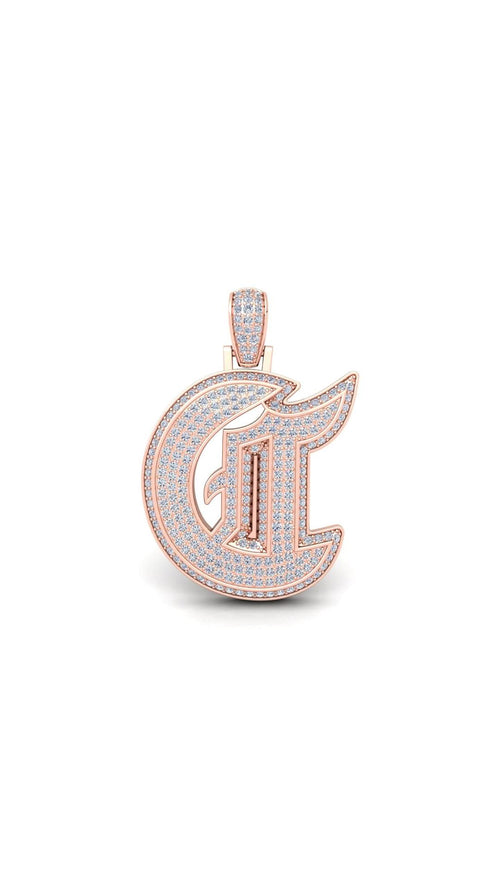 Rose Gold Initial Pendant with Necklace