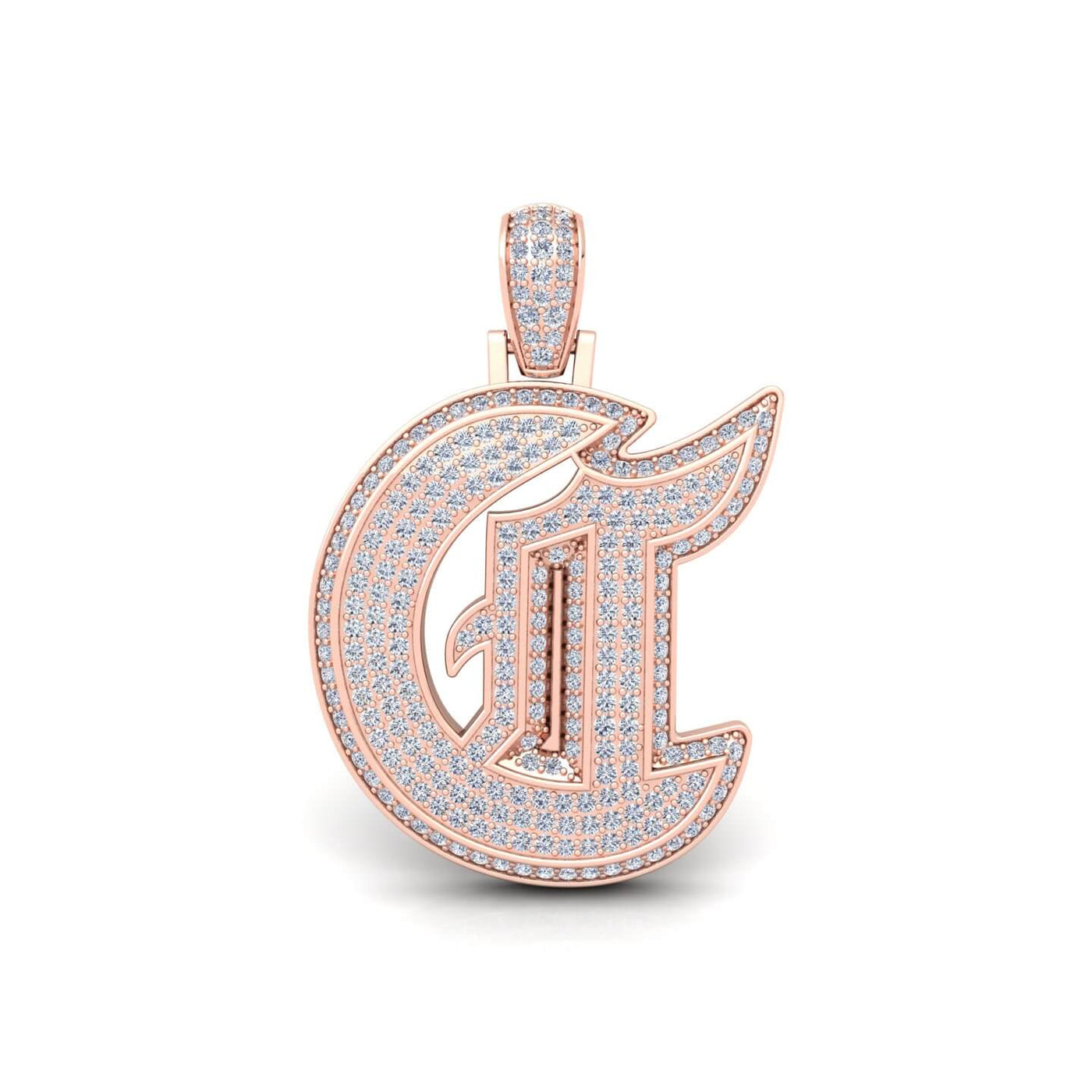 Rose Gold Initial Pendant with Necklace