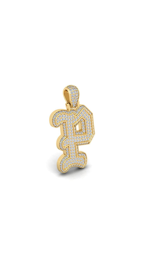 Gold Initial Pendant with Necklace