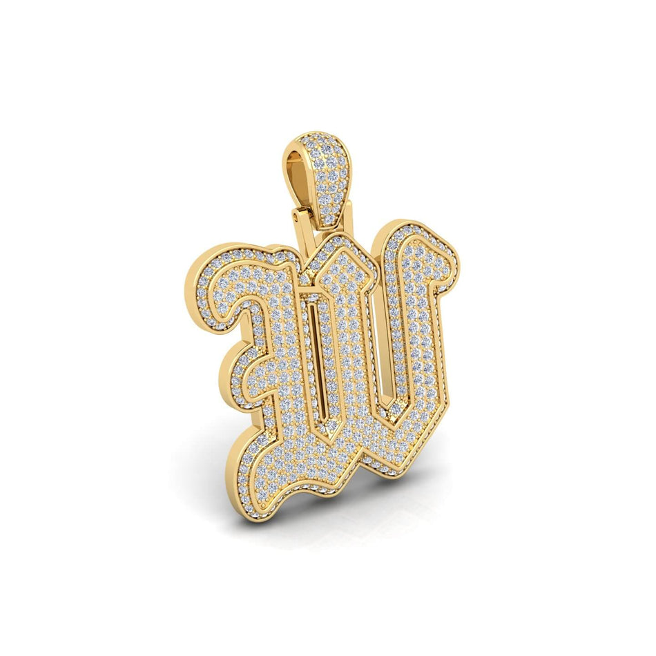 Gold Initial Pendant with Necklace