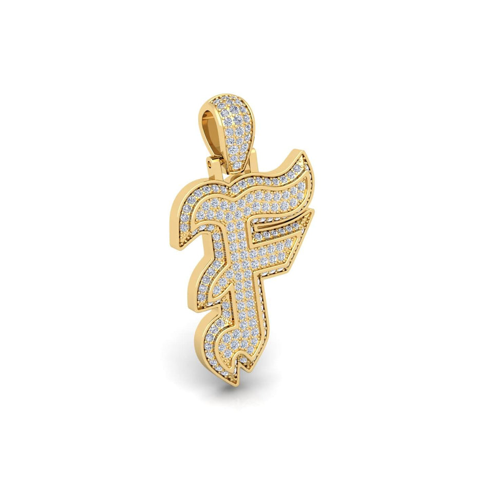 Gold Initial Pendant with Necklace