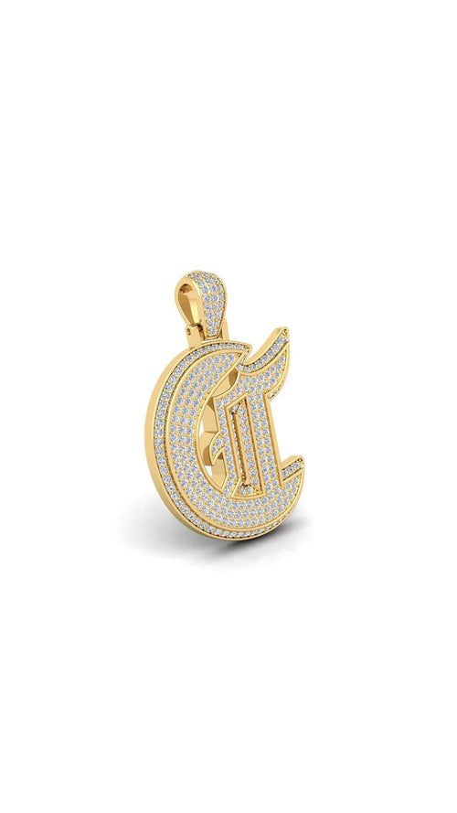 Gold Initial Pendant with Necklace