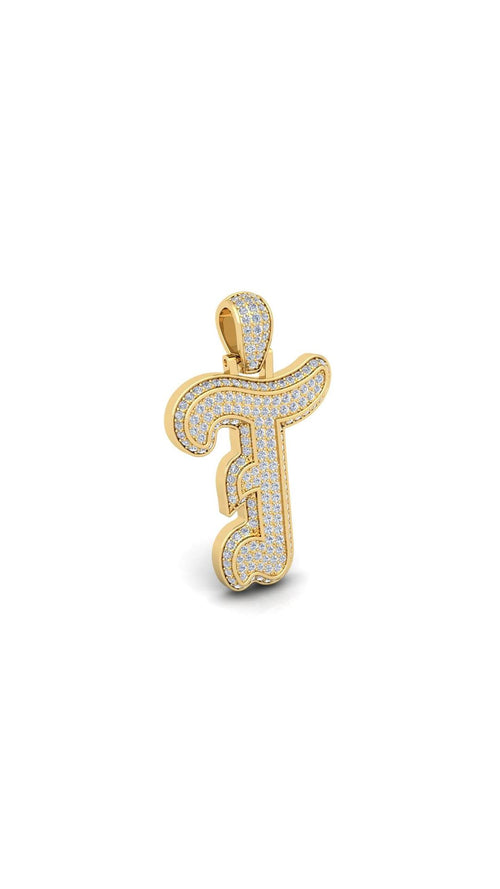 Gold Initial Pendant with Necklace