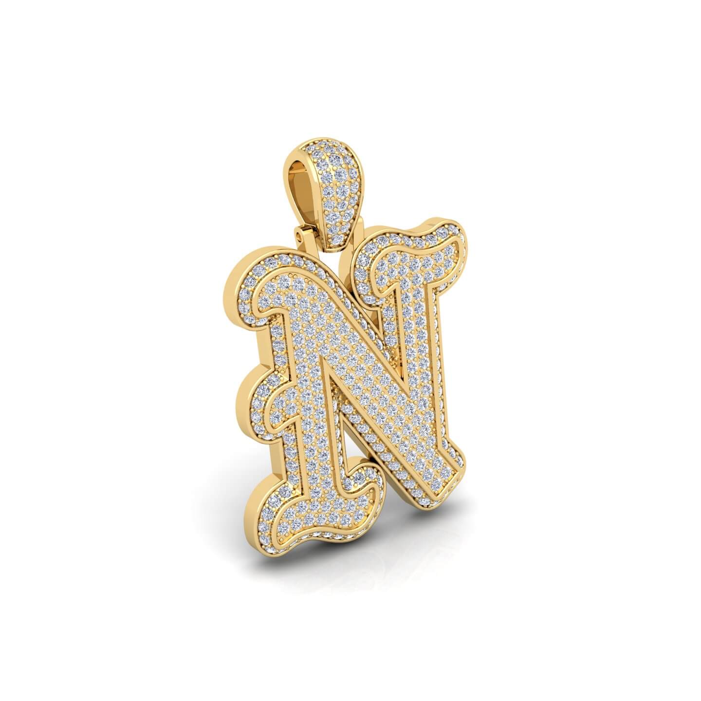 Gold Initial Pendant with Necklace