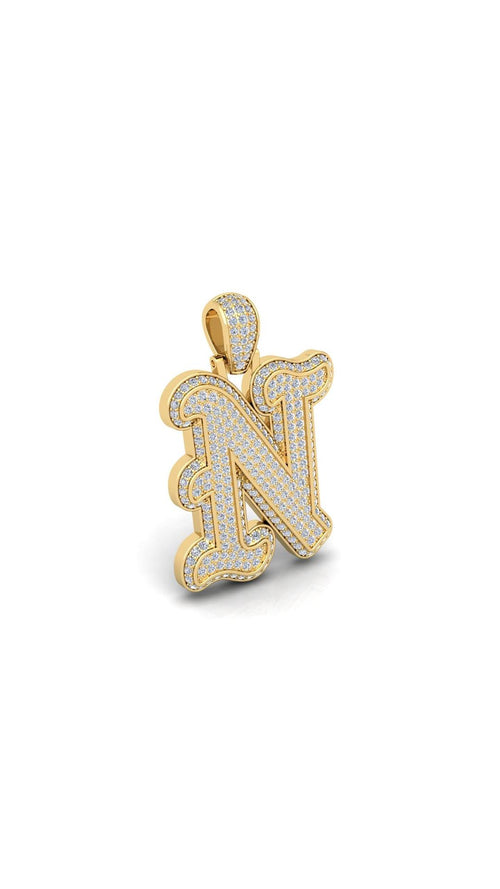 Gold Initial Pendant with Necklace