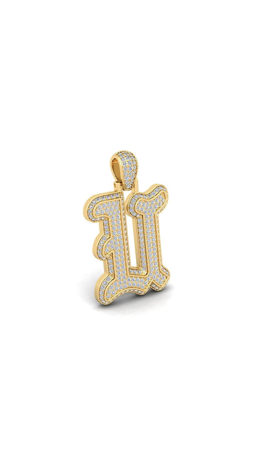 Gold Initial Pendant with Necklace