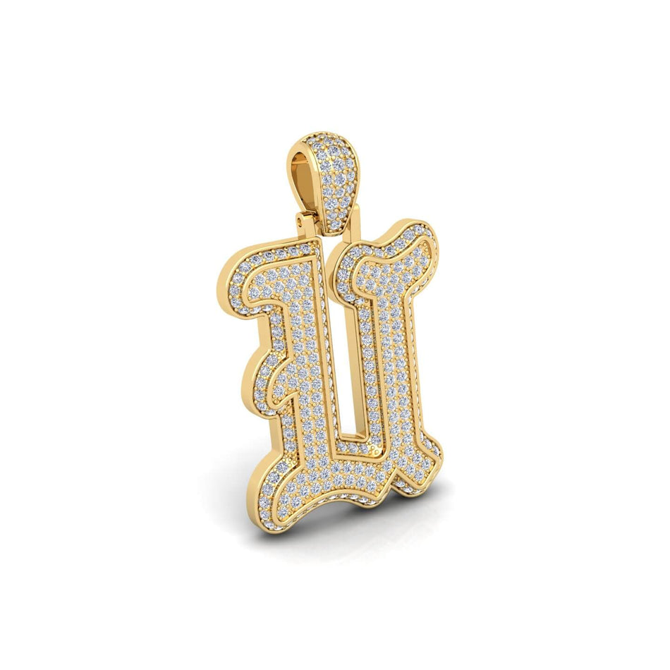 Gold Initial Pendant with Necklace