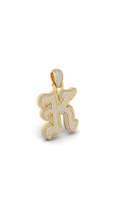 Gold Initial Pendant with Necklace