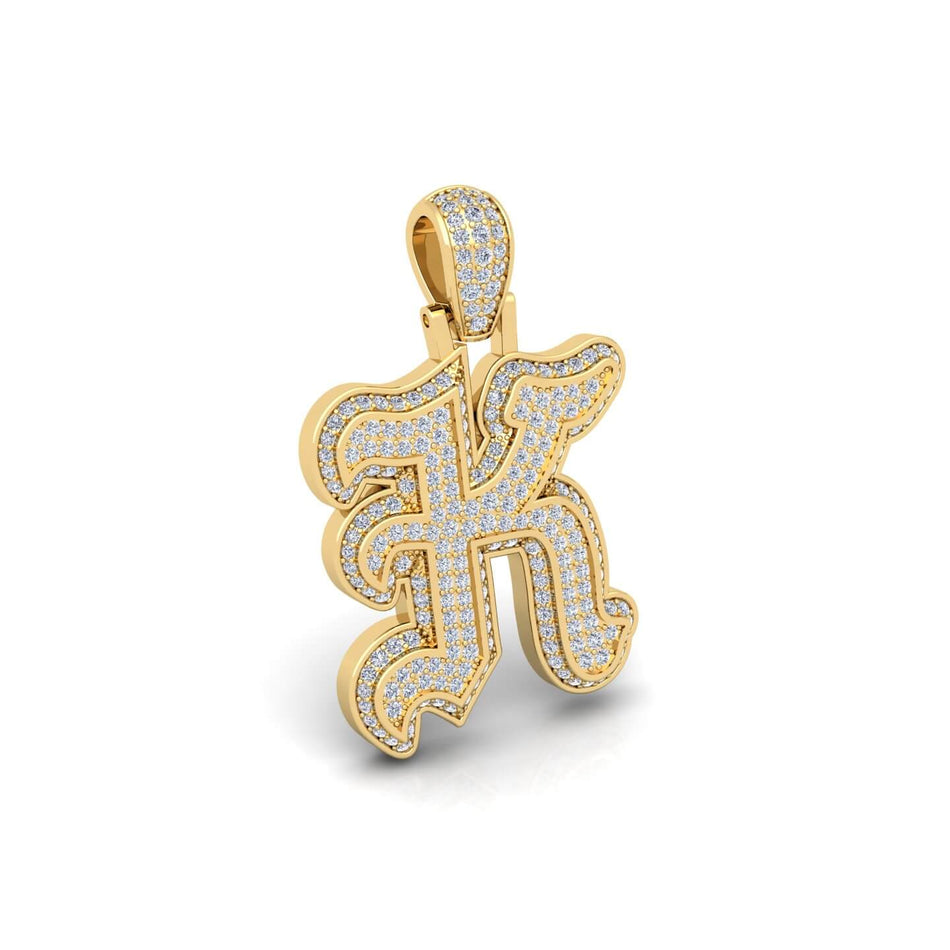 Gold Initial Pendant with Necklace