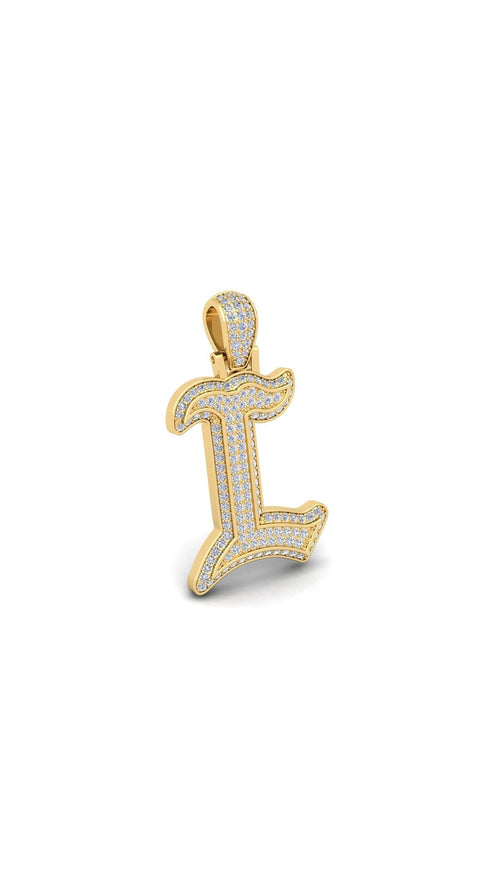 Gold Initial Pendant with Necklace