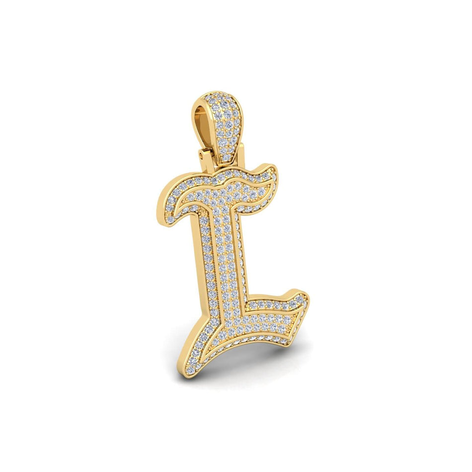 Gold Initial Pendant with Necklace