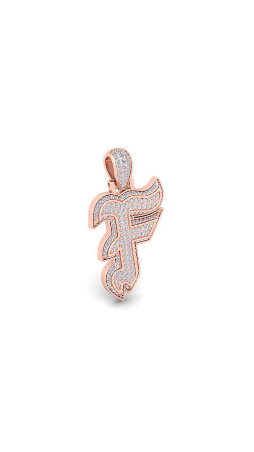 Rose Gold Initial Pendant with Necklace