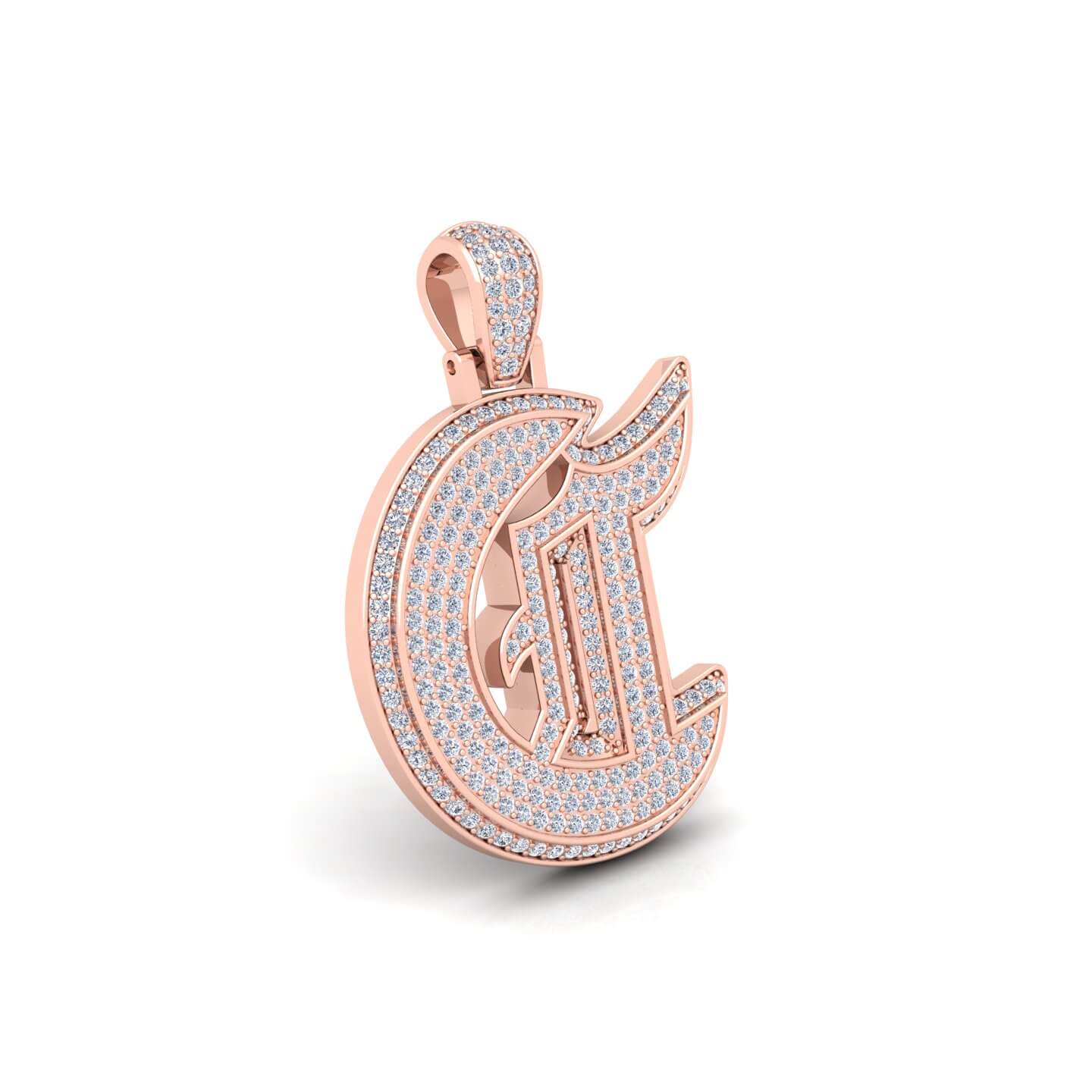 Rose Gold Initial Pendant with Necklace