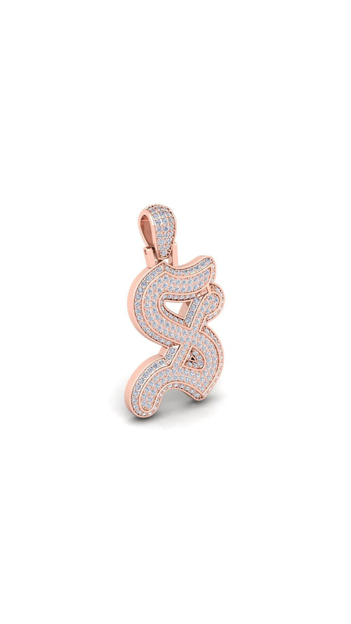 Rose Gold Initial Pendant with Necklace