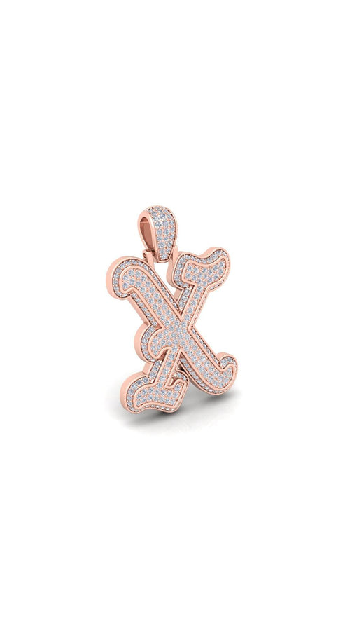 Rose Gold Initial Pendant with Necklace