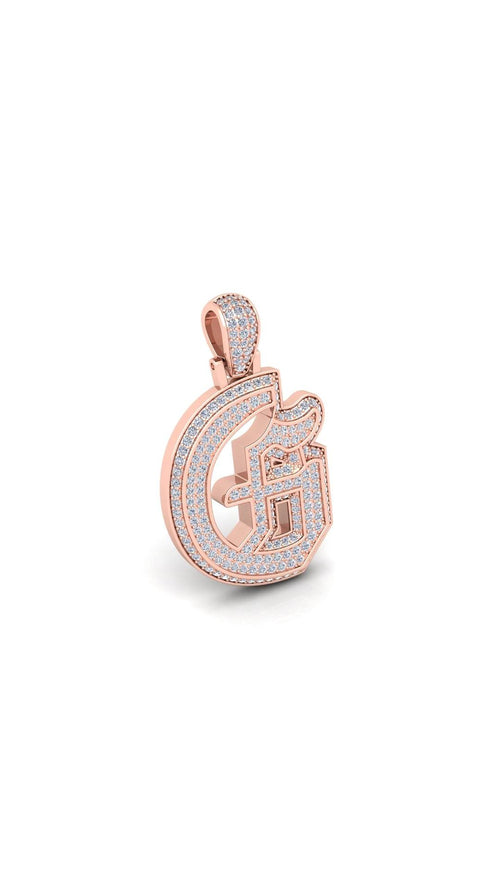 Rose Gold Initial Pendant with Necklace