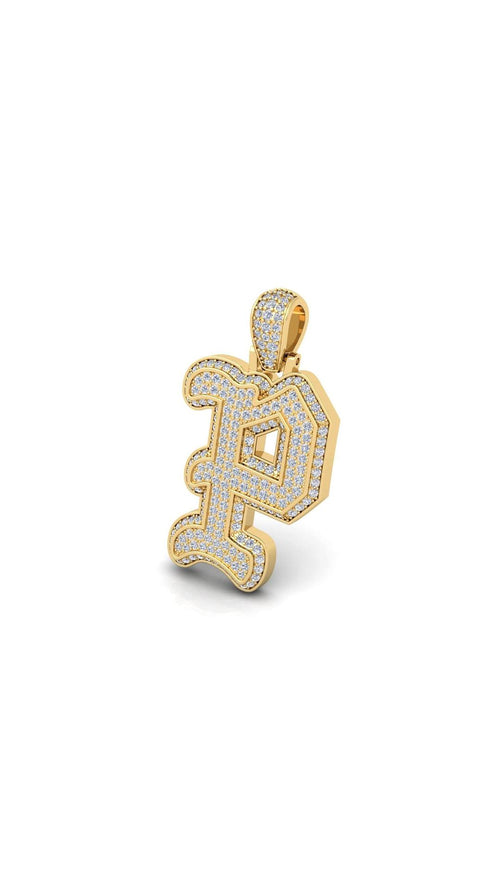 Gold Initial Pendant with Necklace