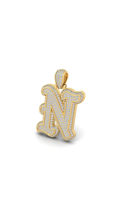 Gold Initial Pendant with Necklace