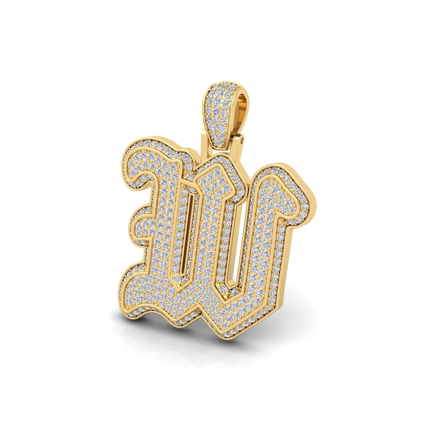 Gold Initial Pendant with Necklace