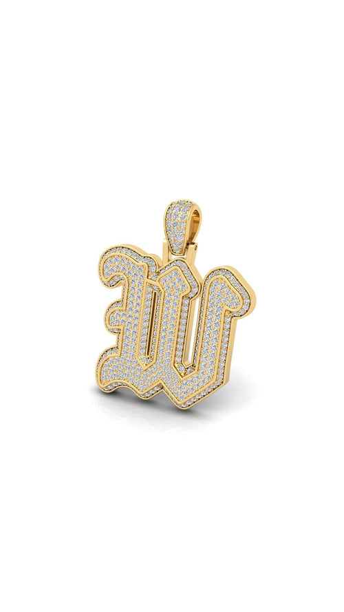 Gold Initial Pendant with Necklace