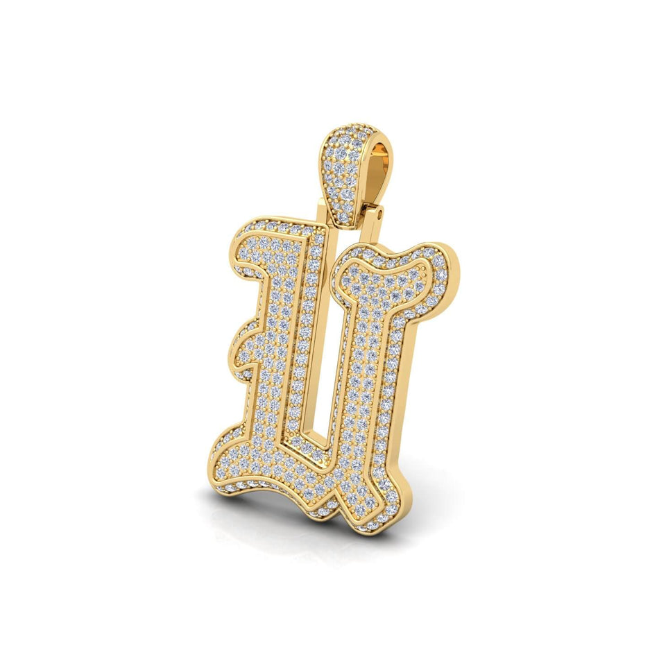 Gold Initial Pendant with Necklace