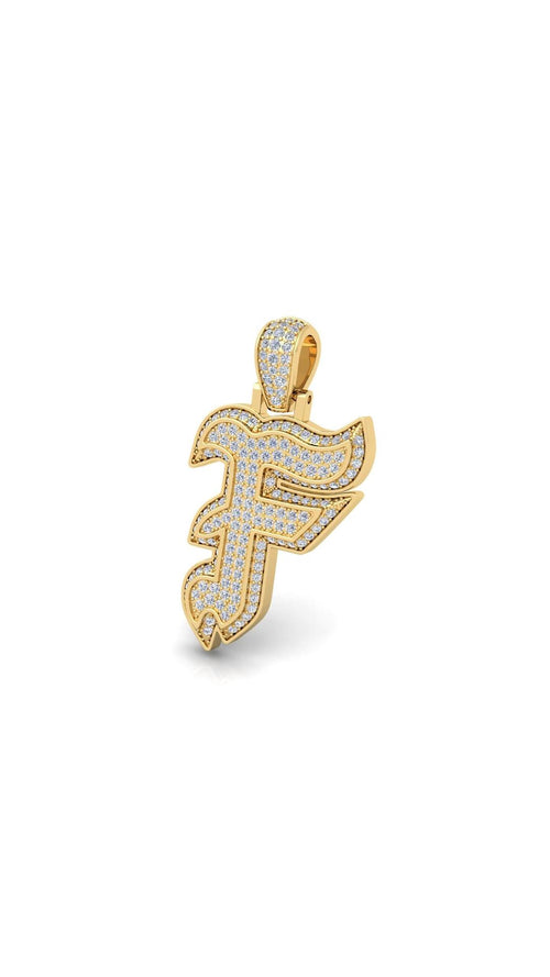 Gold Initial Pendant with Necklace