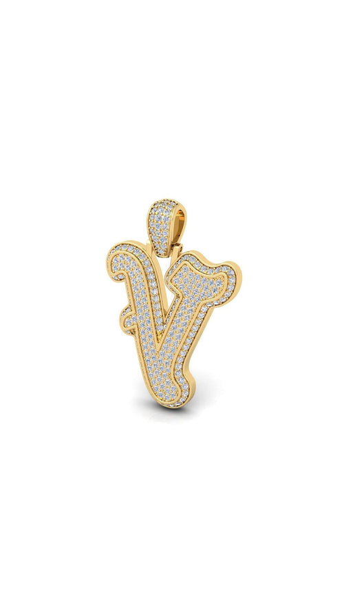 Gold Initial Pendant with Necklace