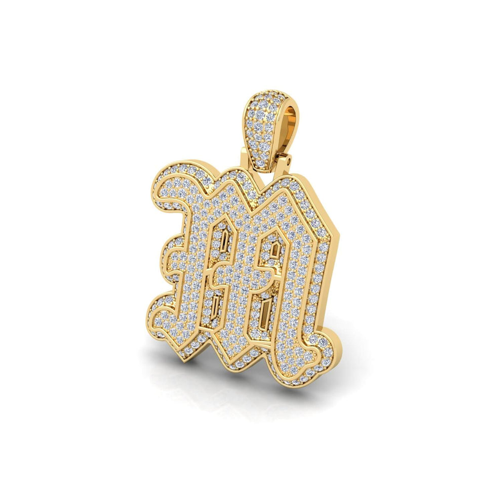 Gold Initial Pendant with Necklace
