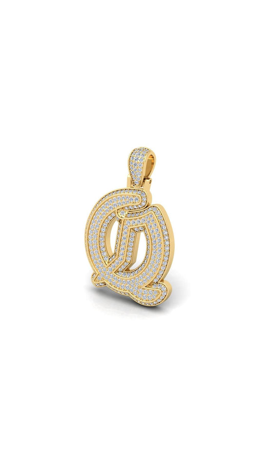 Gold Initial Pendant with Necklace