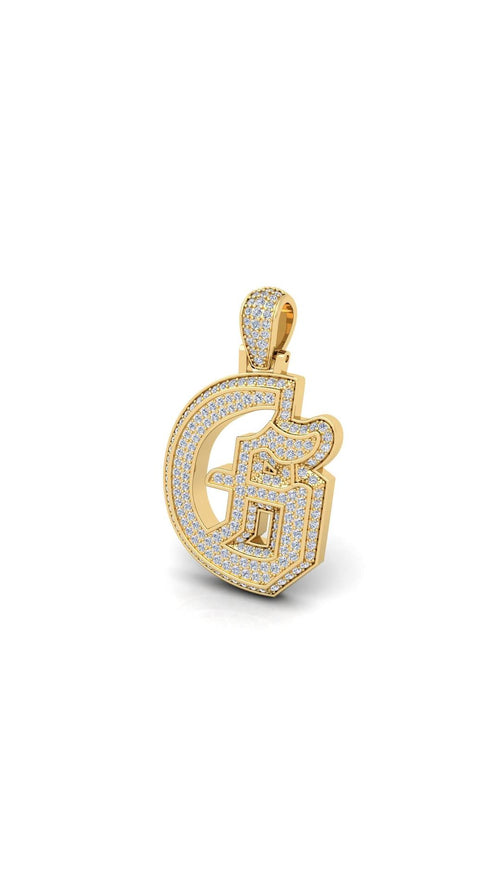 Gold Initial Pendant with Necklace