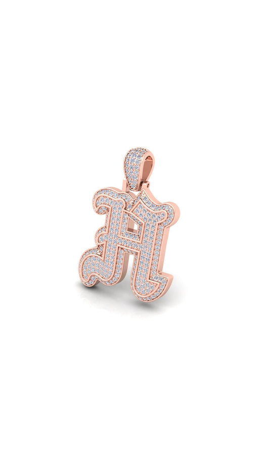 Rose Gold Initial Pendant with Necklace