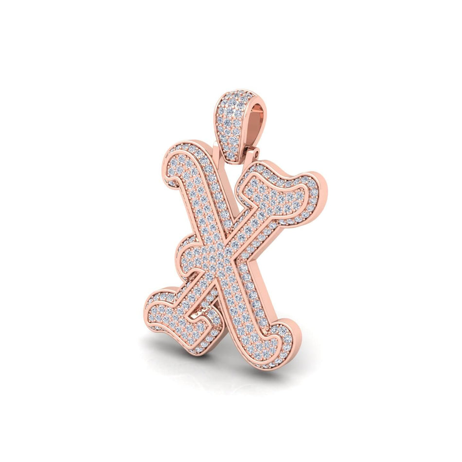 Rose Gold Initial Pendant with Necklace
