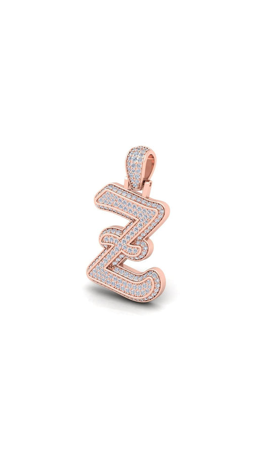 Rose Gold Initial Pendant with Necklace