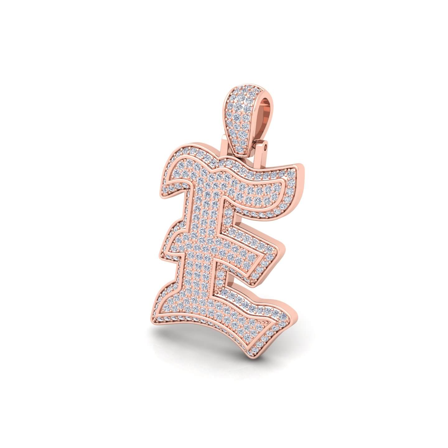Rose Gold Initial Pendant with Necklace