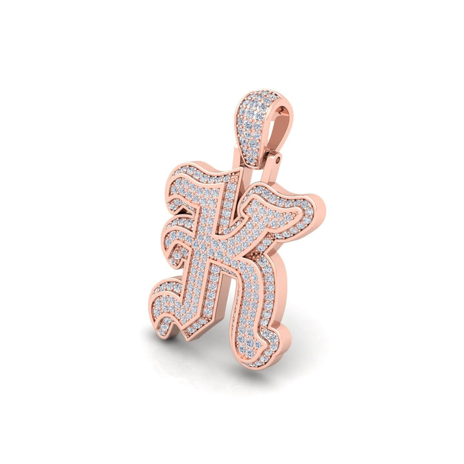 Rose Gold Initial Pendant with Necklace